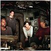 Matrix Reloaded : photo Andy Wachowski, Carrie-Anne Moss, Harold Perrineau, Keanu Reeves, Lana Wachowski
