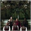 Matrix Reloaded : photo Andy Wachowski, Carrie-Anne Moss, Harold Perrineau, Keanu Reeves, Lana Wachowski