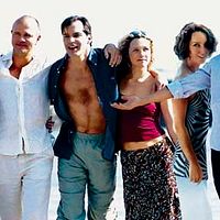 Trois couples en quête d'orage : photo Aurélien Recoing, Claire Nebout, Hippolyte Girardot, Jacques Otmezguine, Laurence Côte