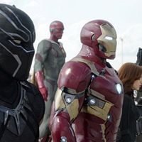 Captain America: Civil War : Photo Chadwick Boseman, Paul Bettany, Robert Downey Jr., Scarlett Johansson