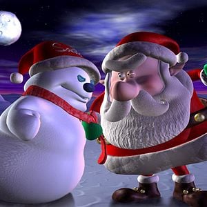 Le Père Noël contre le bonhomme de neige : photo John A. Davis