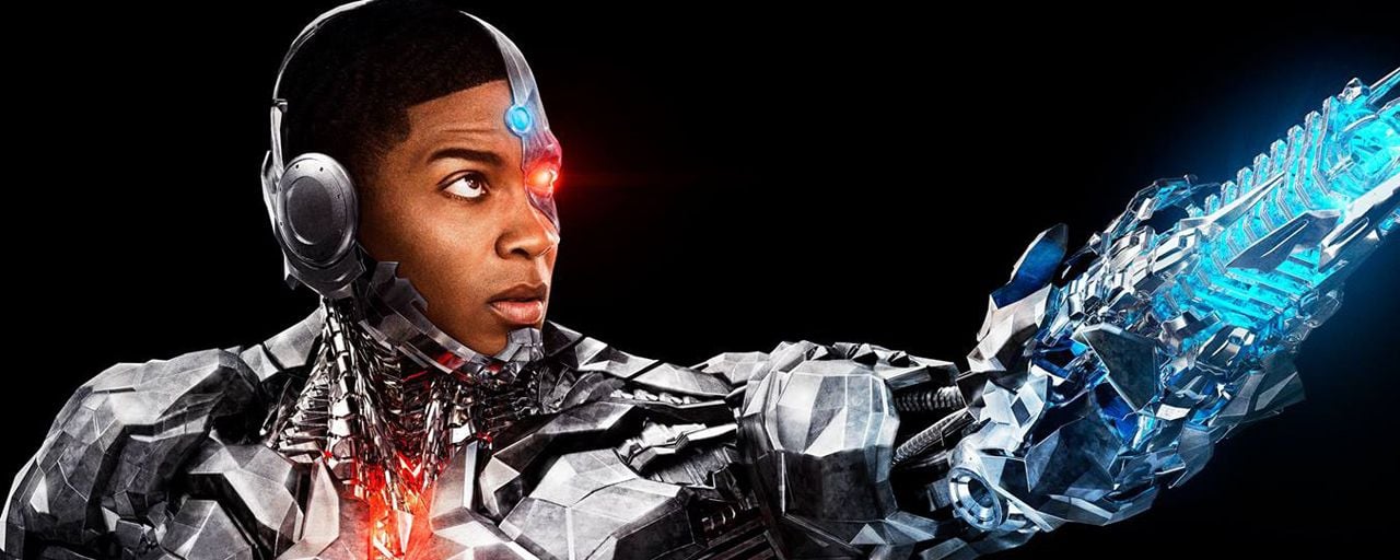 Série Japonaise Moitié Homme Moitié Robot Justice League : Cyborg est prêt au combat sur l'affiche-personnage