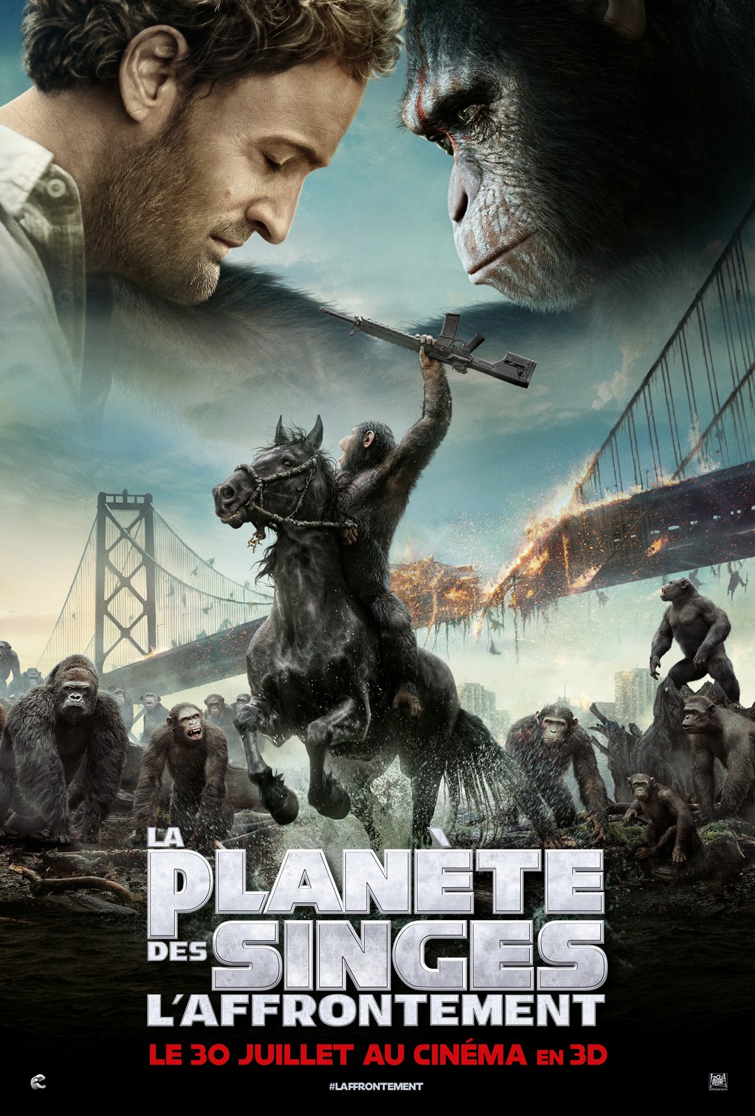 Affiche du film La Planète des singes : l'affrontement - Affiche 1 sur
