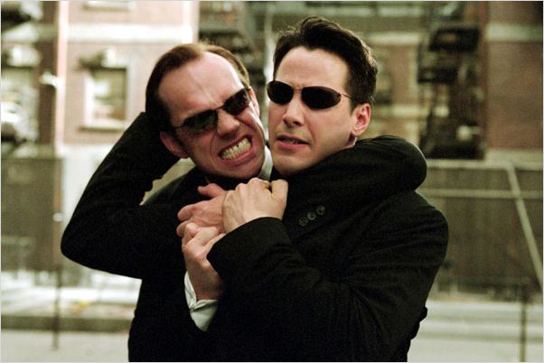 Matrix Reloaded : photo Andy Wachowski, Hugo Weaving, Keanu Reeves, Lana Wachowski