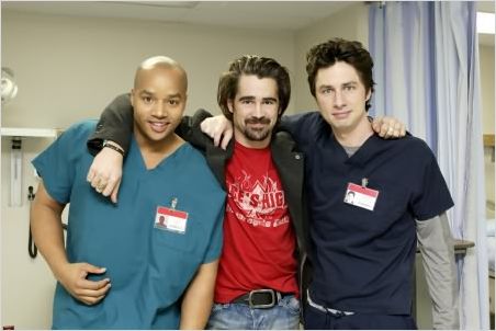 Scrubs : photo Colin Farrell, Donald Faison, Zach Braff