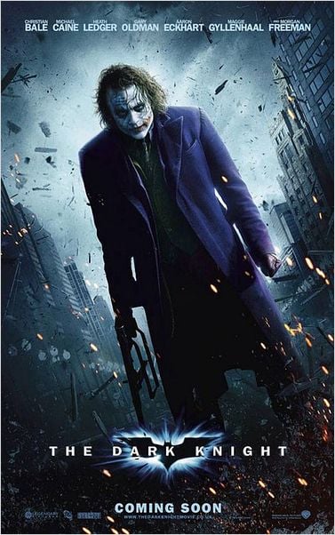 The Dark Knight, Le Chevalier Noir : Affiche Christopher Nolan, Heath Ledger