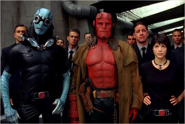 Hellboy II les légions d'or maudites : photo Doug Jones, Guillermo del Toro, Ron Perlman, Selma Blair