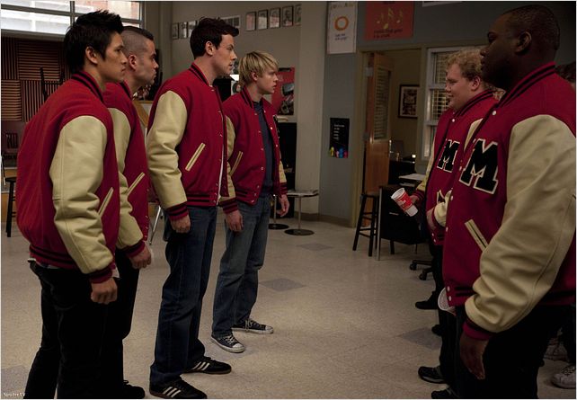 Glee : Photo Chord Overstreet, Cory Monteith, Harry Shum Jr., Mark Salling