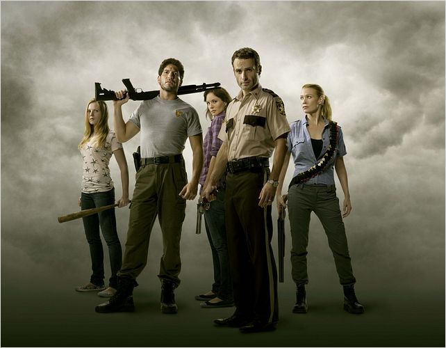 The Walking Dead : Photo Andrew Lincoln, Emma Bell, Jon Bernthal, Laurie Holden, Sarah Wayne Callies