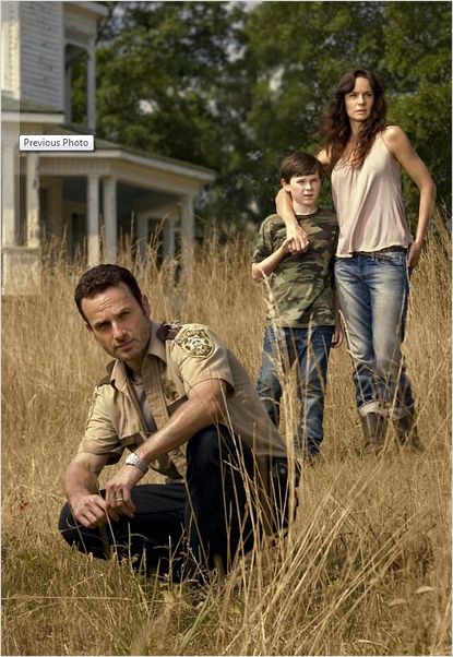 Photo Andrew Lincoln, Chandler Riggs, Sarah Wayne Callies