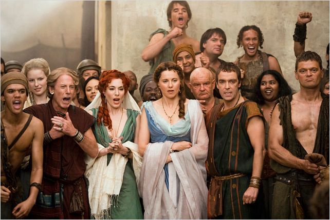 Spartacus : Les dieux de l'arène : photo Jaime Murray, John Hannah, Lucy Lawless
