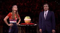 image de Olivia Wilde et Jimmy Fallon font une bombe avec une pastèque