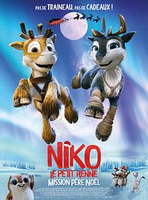Affiche de Niko le petit renne Mission Père Noël, film à voir en streaming sur Pygargue