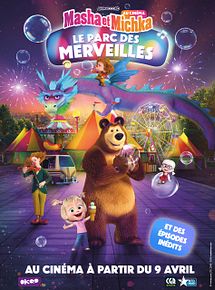 Affiche de Masha et Michka au cinéma : Parc des merveilles et autres aventures, film à voir en streaming sur Pygargue