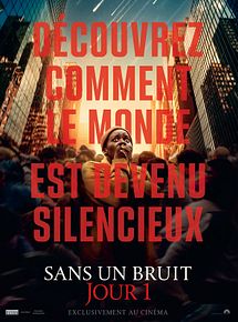 Affiche de Sans un bruit: jour 1, film à voir en streaming sur Pygargue