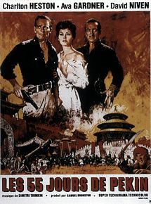 Affiche de Les 55 jours de pékin, film à voir en streaming sur Pygargue
