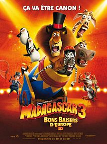 Affiche de Madagascar 3, Bons Baisers D’Europe, film à voir en streaming sur Pygargue