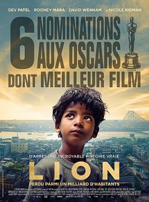 Affiche de Lion, film à voir en streaming sur Pygargue