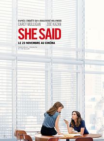 Affiche de She Said, film à voir en streaming sur Pygargue