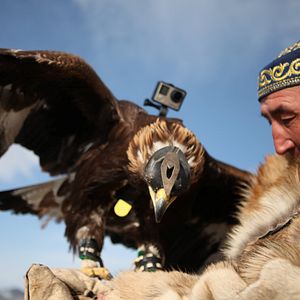 Photo La jeune fille et son aigle