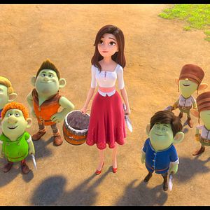 Photo Blanche Neige, les souliers rouges et les sept nains