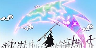 poster de la série Death Scythe avec Maitre Shinigami