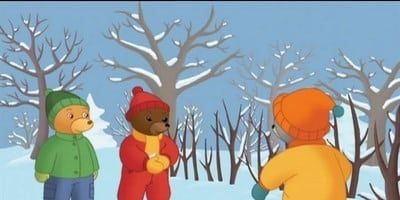 poster de la série Petit Ours Brun fait des boules de neige