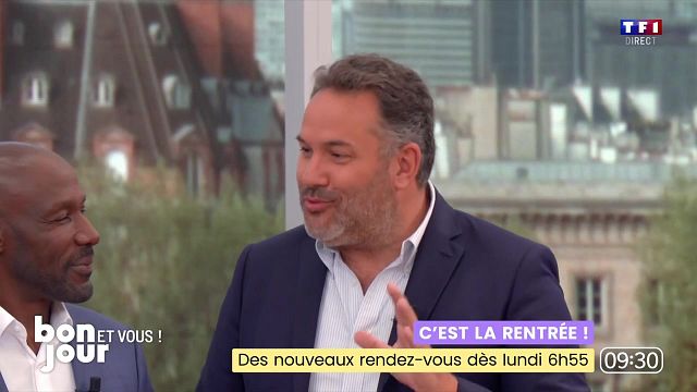 image de la news Bonjour : apparition surprise de Bruce Toussaint pour présenter 4 nouveaux chroniqueurs pour la rentrée
