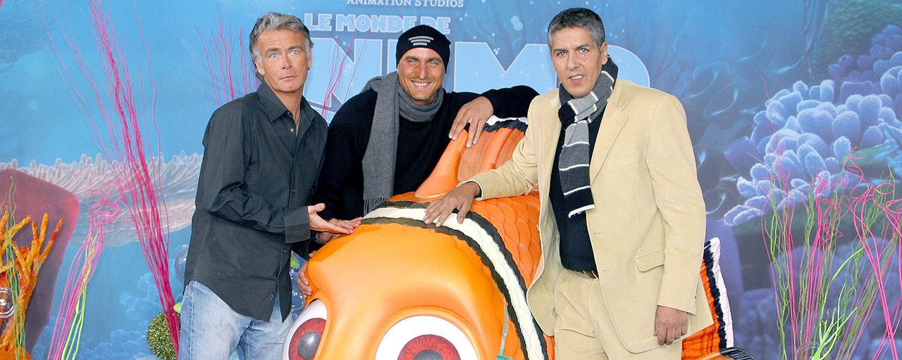 Franck Dubosc, David Ginola & Samy Naceri a l'avant première du film ' Nemo ' a Eurodisney
