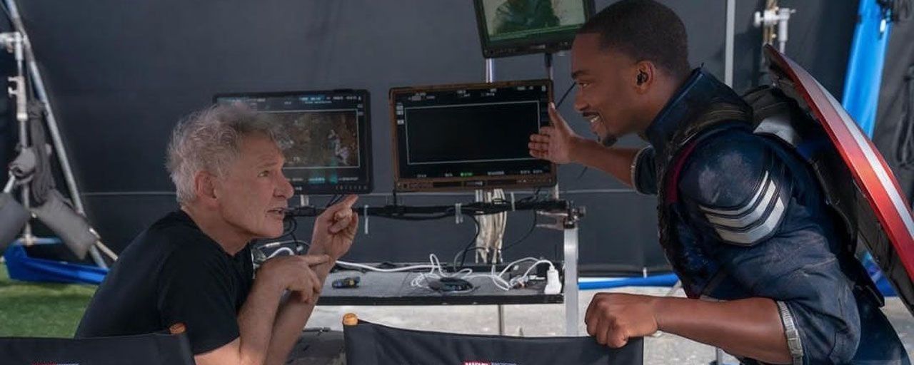 Harrison Ford et Anthony Mackie sur le tournage de Captain America