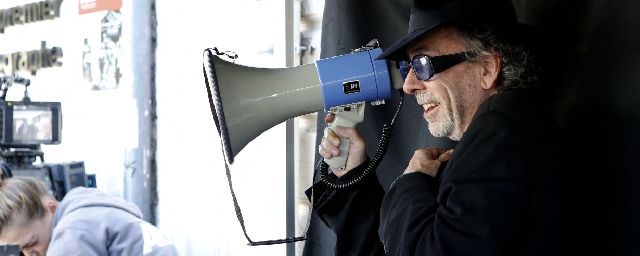 Tim Burton sur le tournage de la 