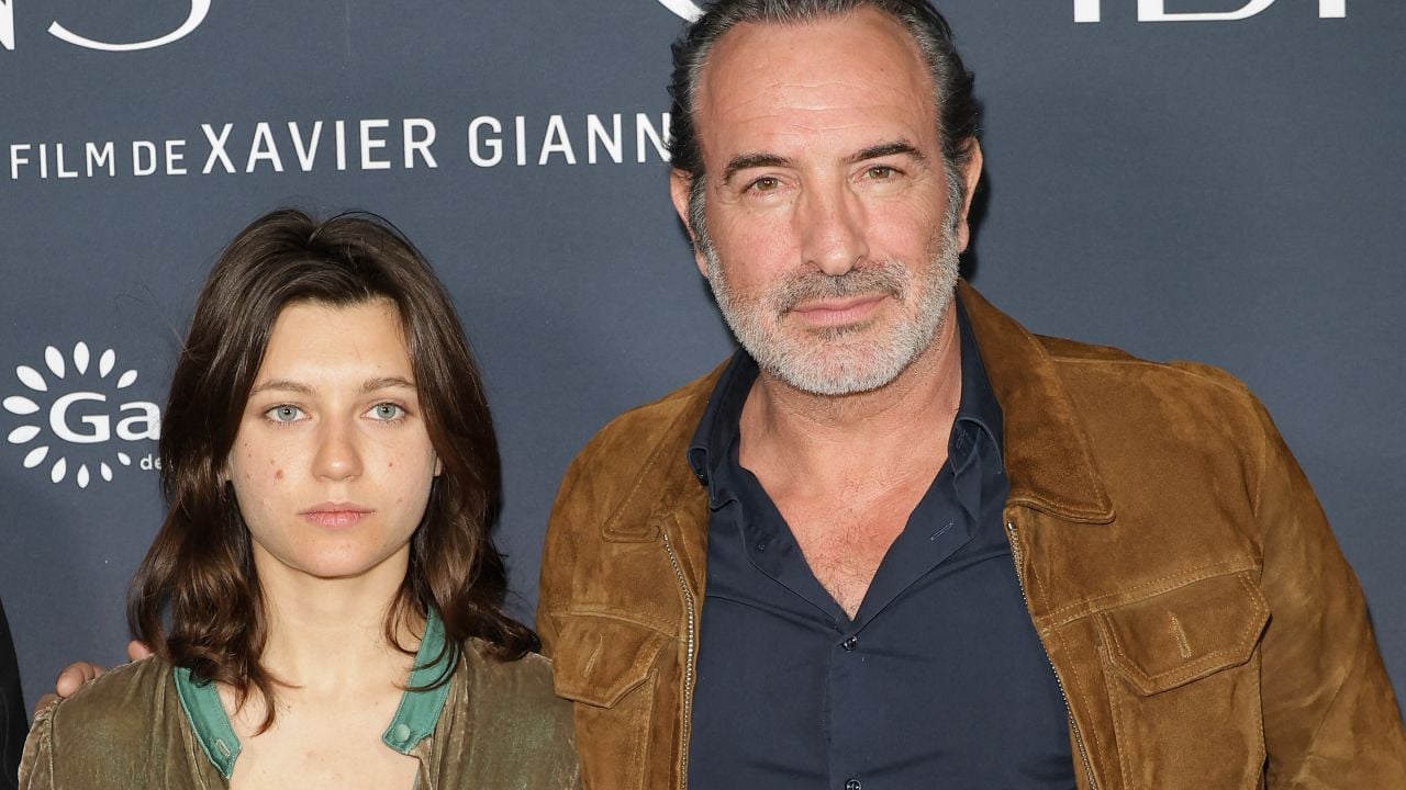 Nastya Golubeva et Jean Dujardin à l'avant-première 