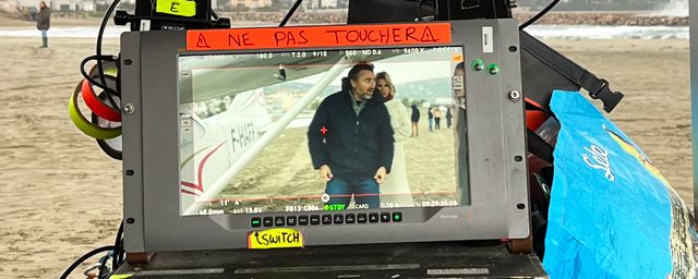 Ingrid Chauvin et Alexandre Brasseur sur le tournage du crash, le 15 novembre 2022.