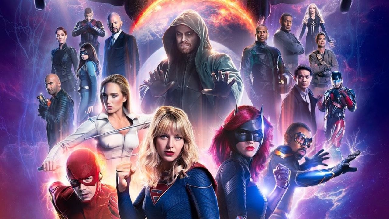 L'affiche de Crisis on Infinite Earths avec les héros de Flash, Arrow, Supergirl et Batwoman !