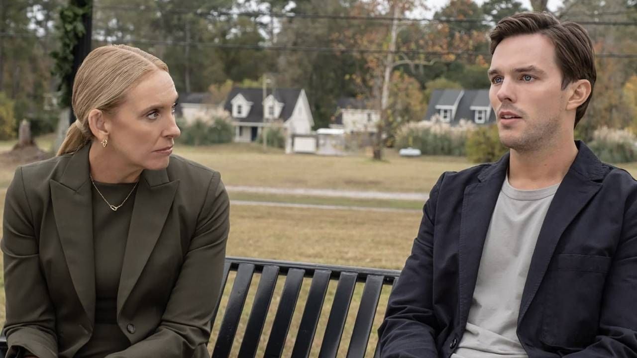 Toni Collette and Nicholas Hoult enter