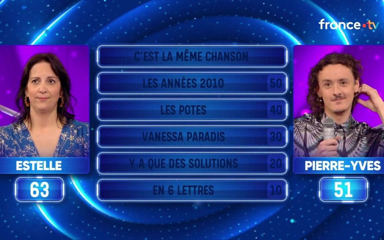 Pierre-Yves se fait éliminer par Estelle dans N'oubliez pas les paroles