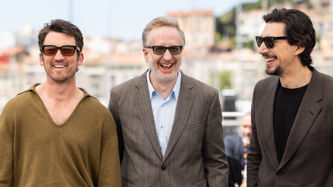 Miles Teller, James Gray et Adam Driver à Cannes