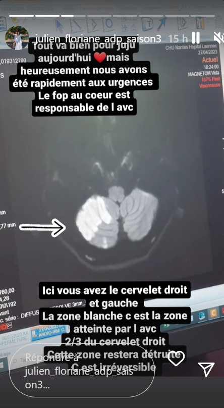 Floriane donne les résultats des examens médicaux de Julien