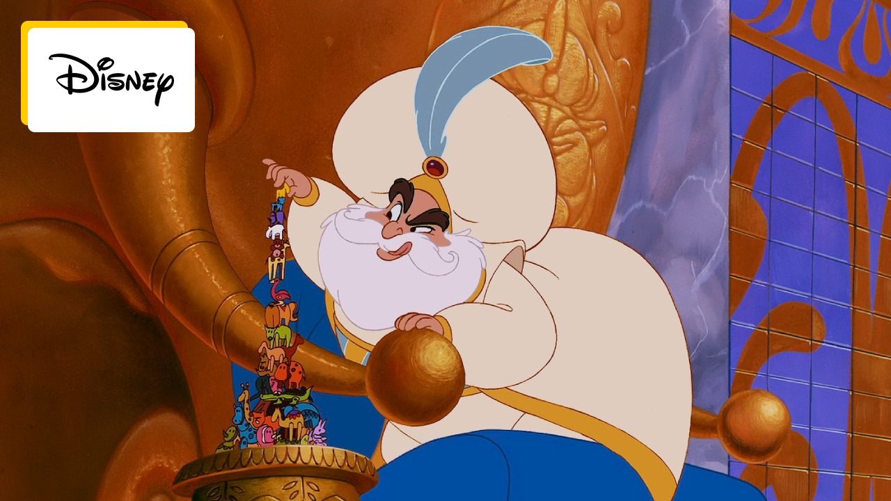 Aladdin: Freeze frame at 47 minutes and 18 seconds and take a close look at what the Sultan is doing