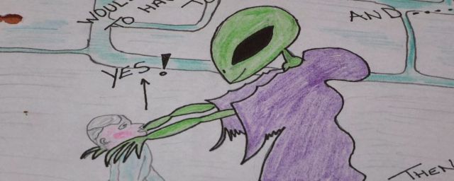 Simon Parkers dessine toutes ces rencontres avec des extraterrestres.