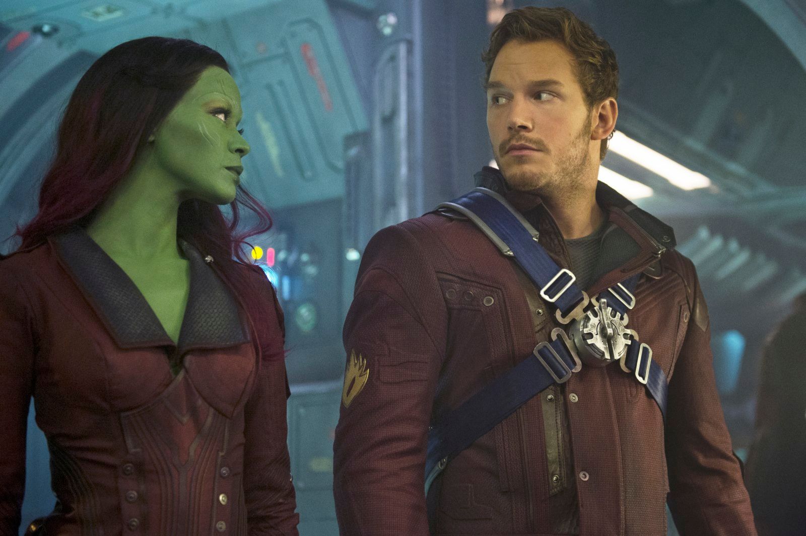 photo de zoe saldana les gardiens de la galaxie photo chris pratt