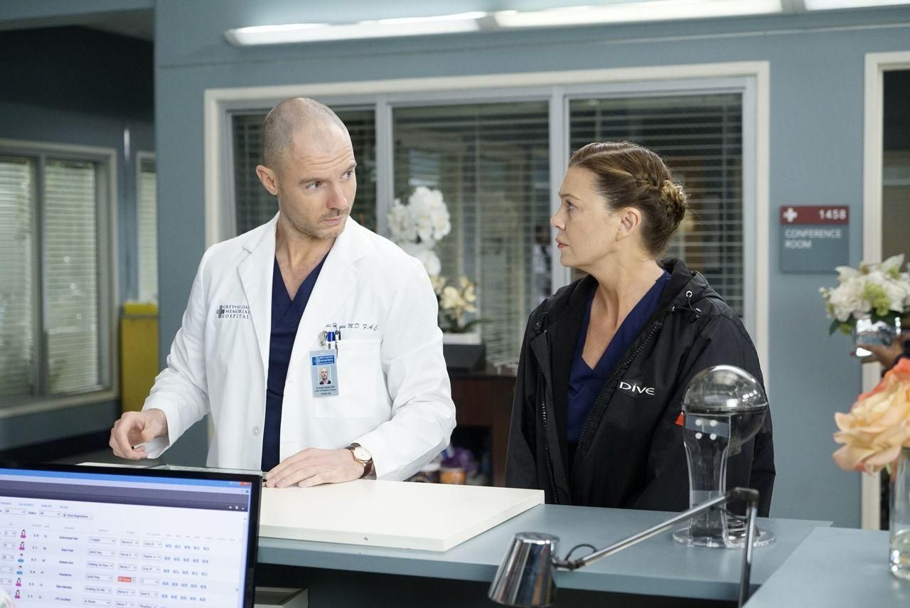 Grey's Anatomy Saison 16 Guide Des épisodes Grey's Anatomy : Photo Ellen Pompeo, Richard Flood - 92 sur 1991 - AlloCiné