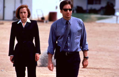 The X Files, le film : Photo Gillian Anderson, Rob Bowman, David Duchovny