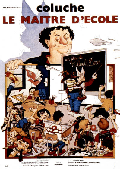 Le Maître d'école : Affiche Claude Berri, Coluche