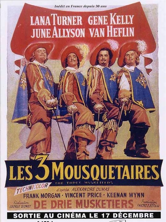 Les Trois mousquetaires : Affiche Gene Kelly, George Sidney, Gig Young, Robert Coote, Van Heflin