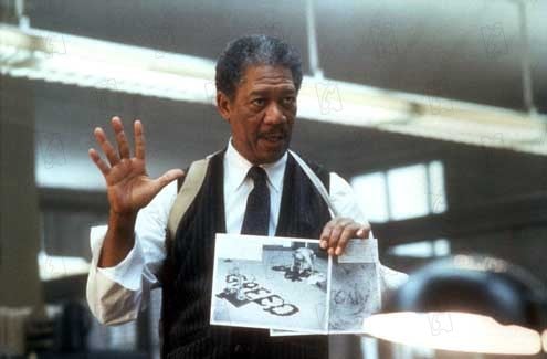 Seven : Photo Morgan Freeman, David Fincher