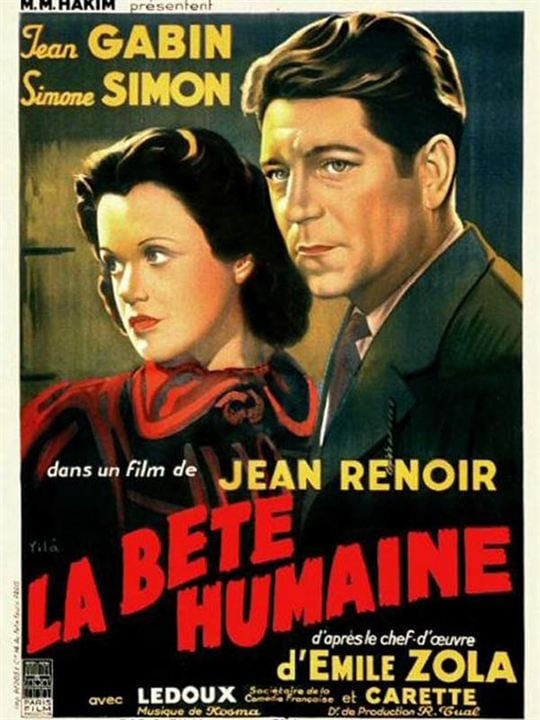 La Bête humaine : Affiche Simone Simon, Jean Gabin
