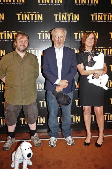 Les Aventures de Tintin : Le Secret de la Licorne : Photo promotionnelle Peter Jackson, Kathleen Kennedy, Steven Spielberg