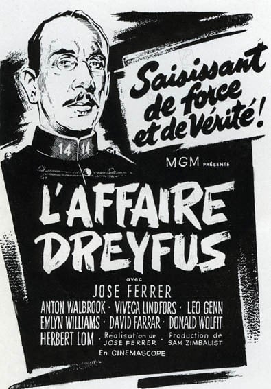 L'Affaire Dreyfus : Affiche José Ferrer