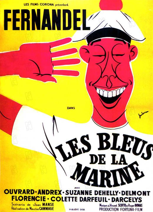 Les Bleus de la Marine : Affiche Maurice Cammage, Edouard Delmont